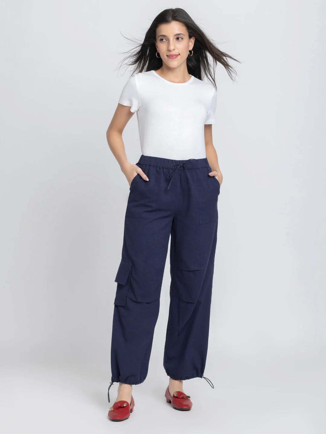 Para Navy Blue Relaxed Pants