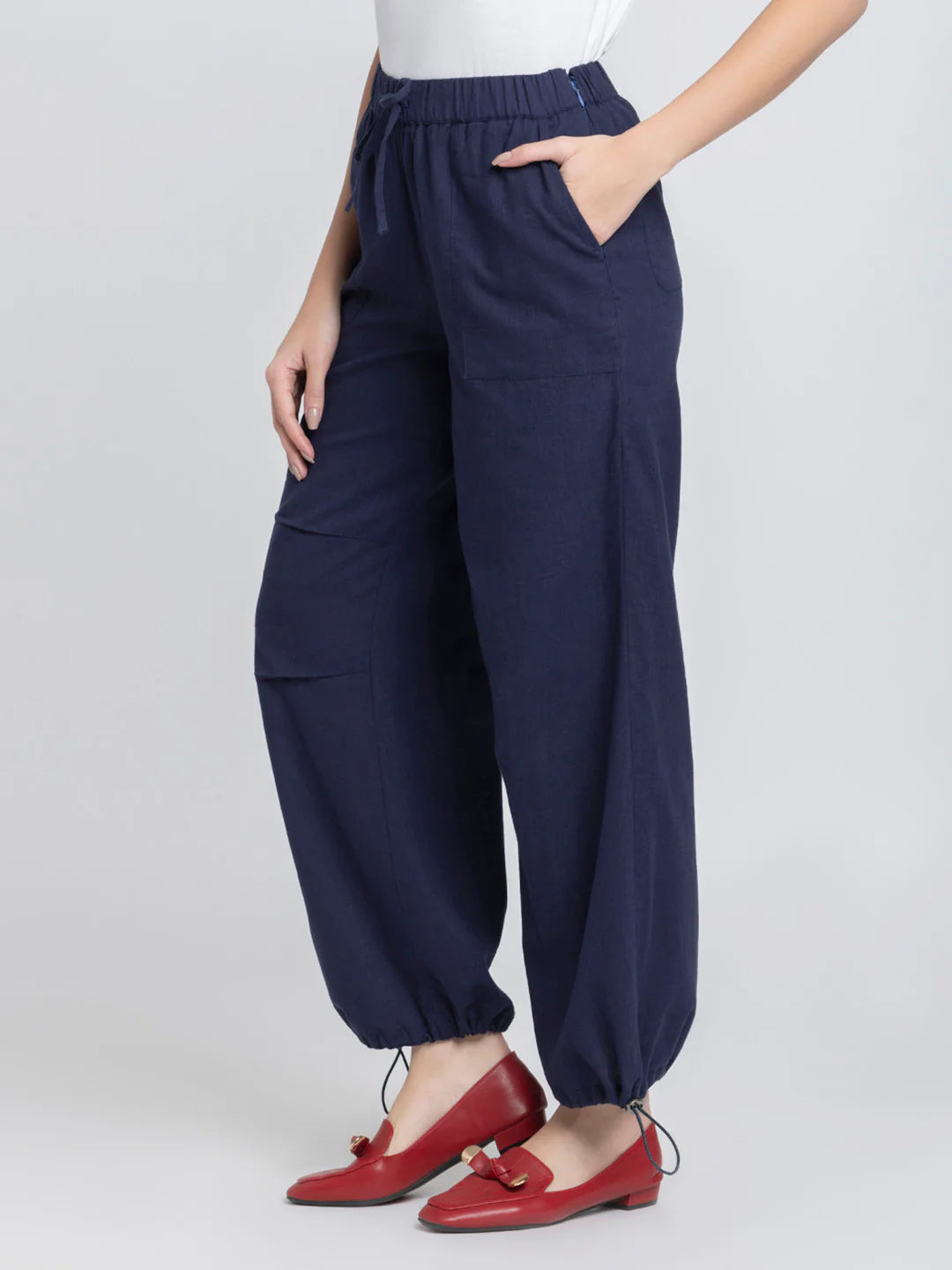 Para Navy Blue Relaxed Pants