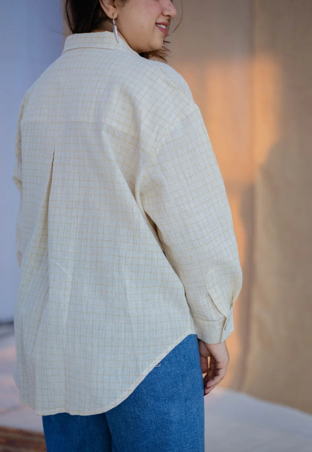 Ruhi Belgian White Cotton Loose Shirt