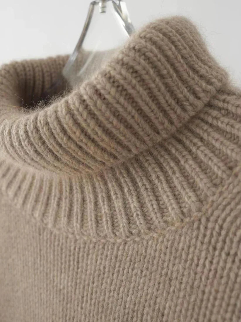 Lisa Stylish High Collar Knitted Sweater