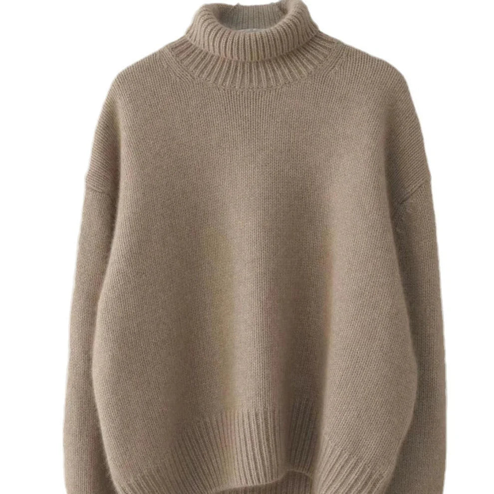 Lisa Stylish High Collar Knitted Sweater