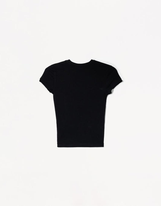 Fiorayne Woman Black Crew Neck T-Shirt – Short Sleeve Classic Fit