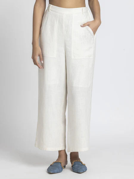 Stanley White Wide-Leg Cotton Pants