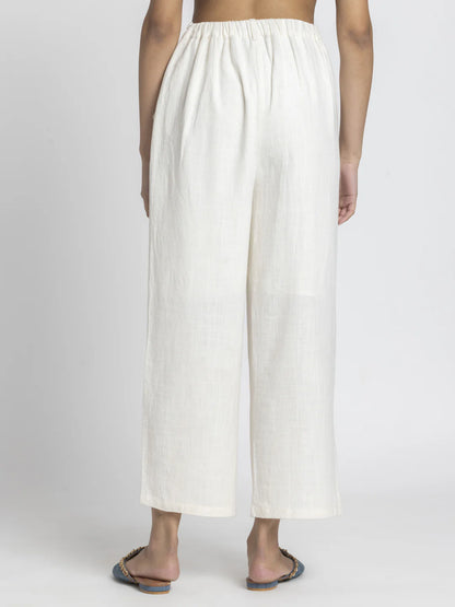 Stanley White Wide-Leg Cotton Pants