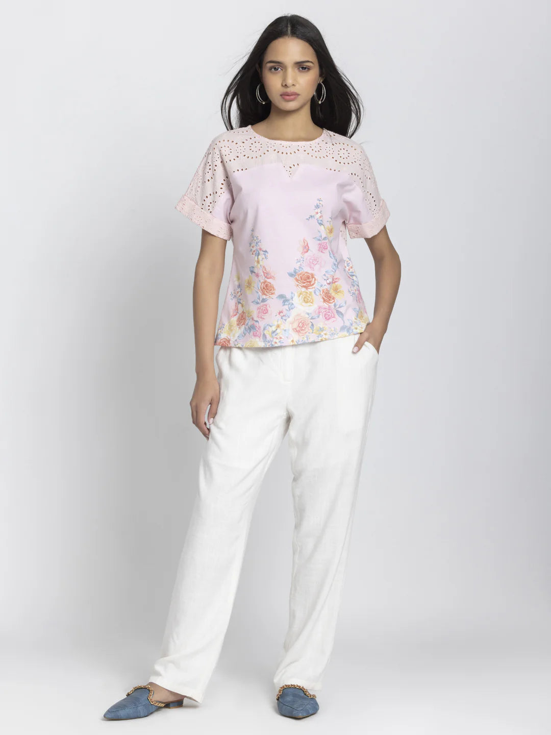 Stanley White Wide-Leg Cotton Pants