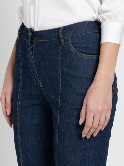 Myriam Slit Leg Opening Denim Jeans
