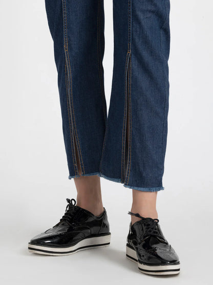 Myriam Slit Leg Opening Denim Jeans