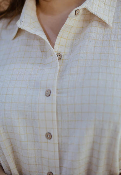 Ruhi Belgian White Cotton Loose Shirt