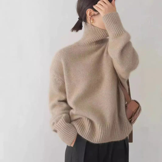 Lisa Stylish High Collar Knitted Sweater