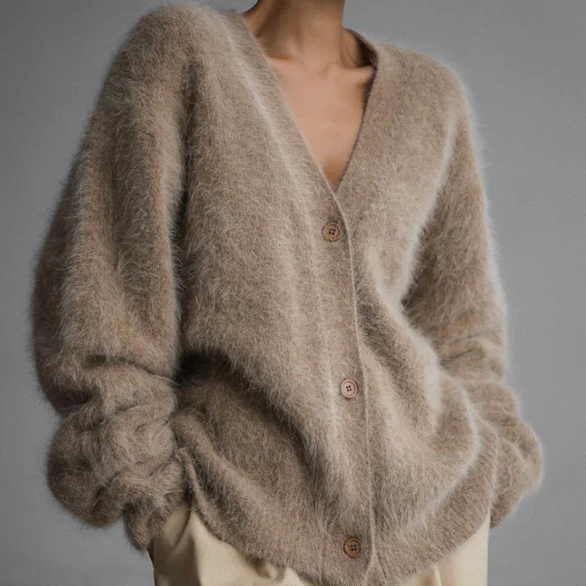 Kelly V-Neck Wool Women Loose Sweater