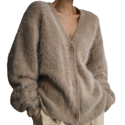 Kelly V-Neck Wool Women Loose Sweater